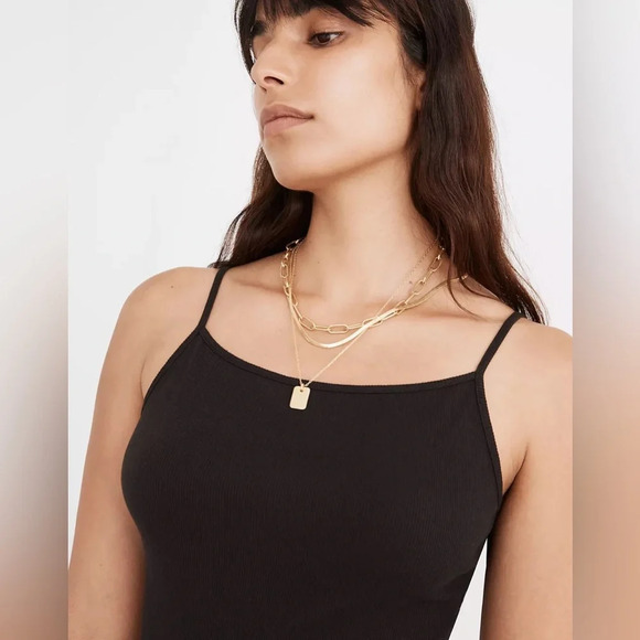 Madewell Black Ribbed Spaghetti-Strap Thong Bodysuit - Picture 3 of 4